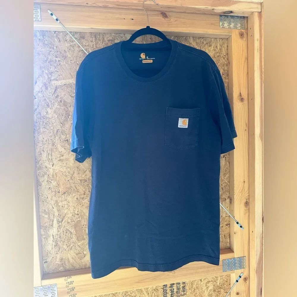Carhartt Men's Dark Blue Short Sleeve Pocket Tee